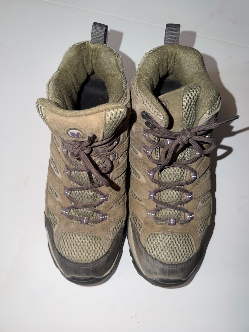 Merrell Olive and Tan Lace-Up Hiking Boots